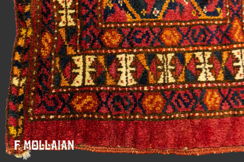 کناره دستباف کوچک آنتیک ترکمنی توربا کد:۲۰۲۱۴۹۹۵